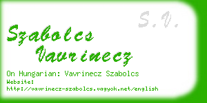 szabolcs vavrinecz business card